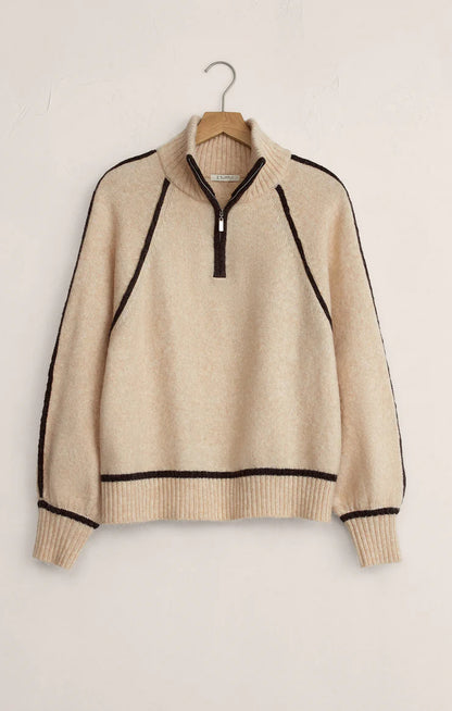 Z Supply Alps Half Zip Sweater - Light Oatmeal
