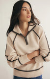 Z Supply Alps Half Zip Sweater - Light Oatmeal