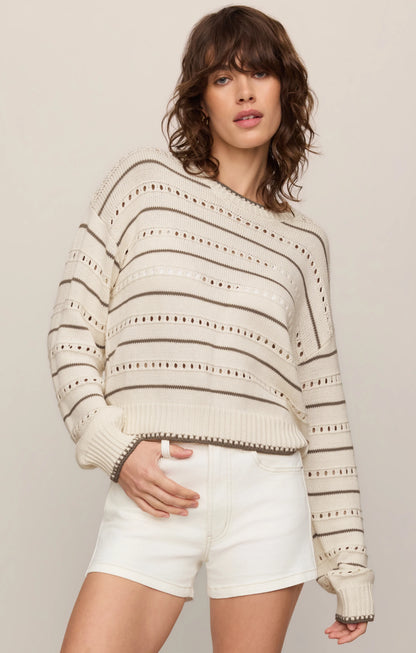 Z Supply Darby Stripe Sweater - Sandstone