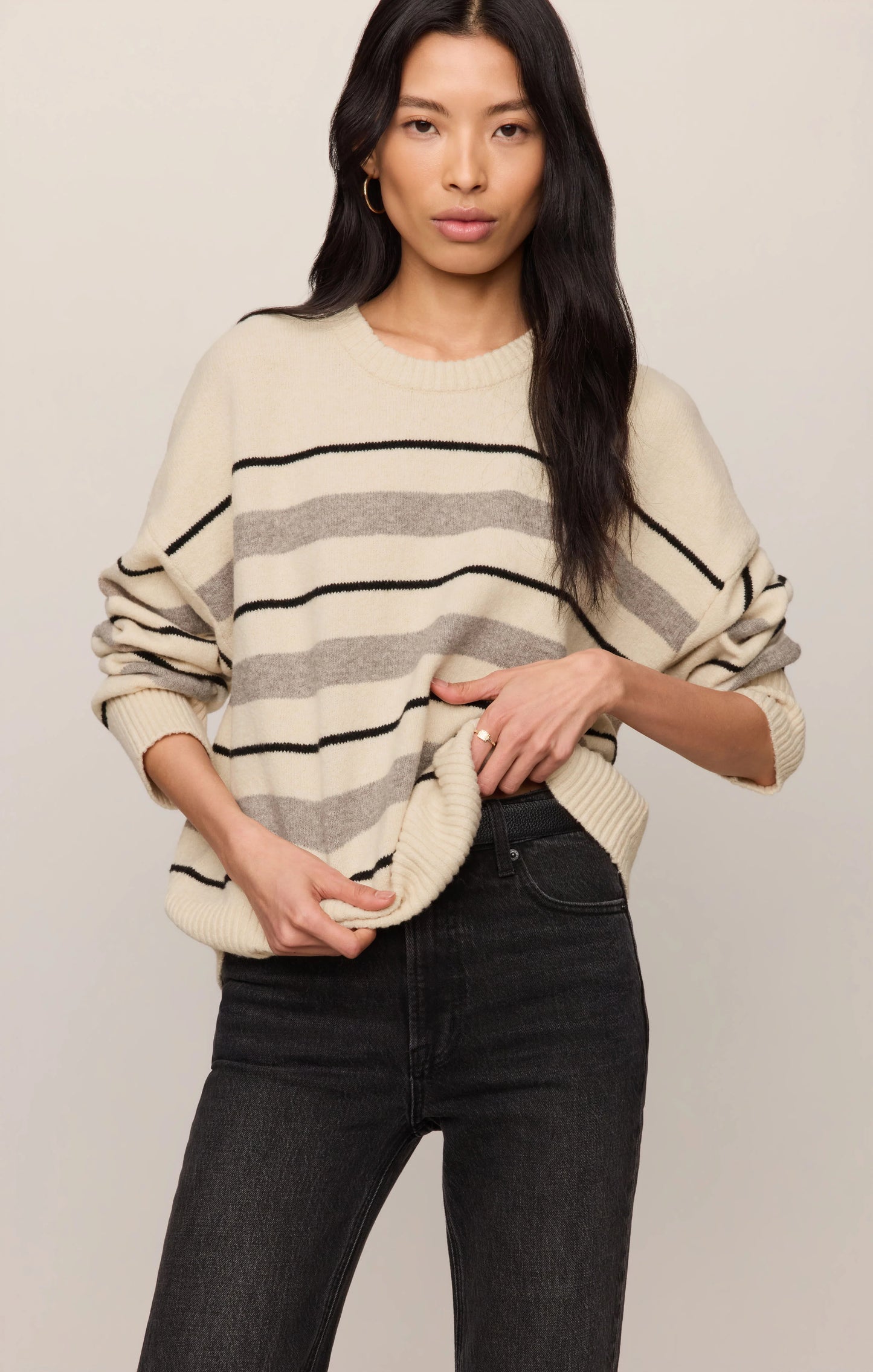 Z Supply Cirrus Stripe Sweater - Chalk