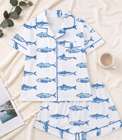 Wknd Styles Co. Pajama Set - Fish