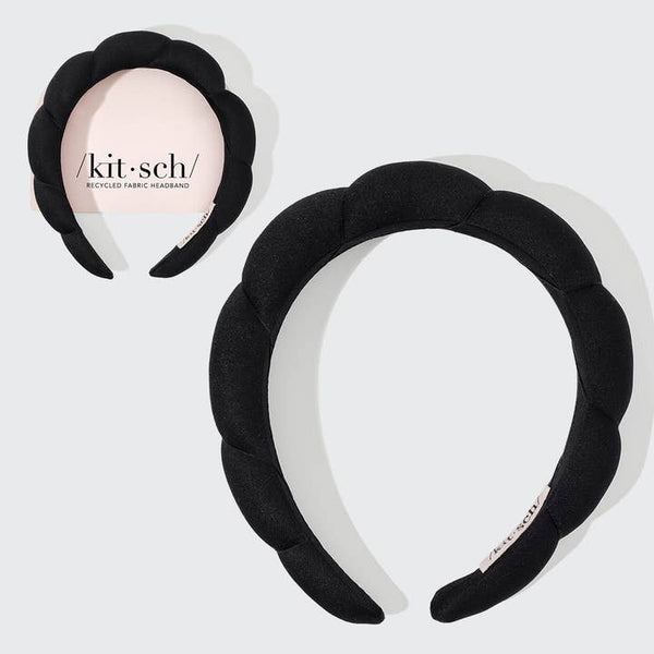 Kitsch Recycled Fabric Puffy Headband - Black