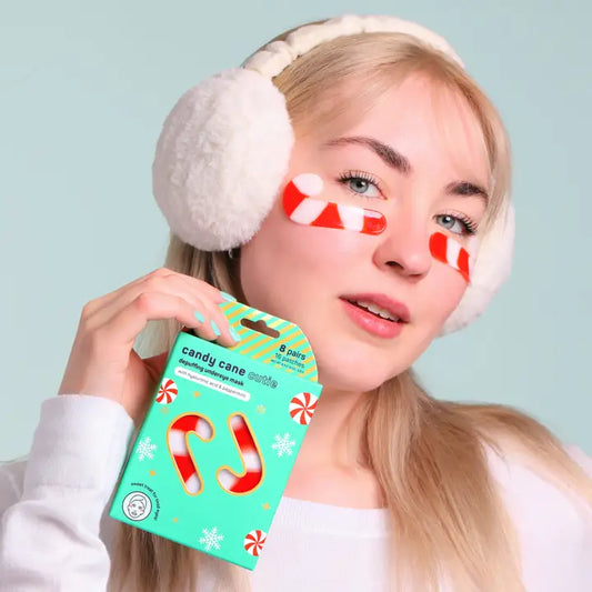 Spa Life Eye Patches - Christmas Holiday Candy Cane 8 Pk