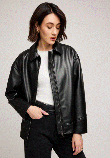 Gentle Fawn Audrey Vegan Leather Jacket - Black