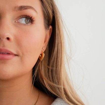 Shop ANDi Heart Hoop Earrings - Gold