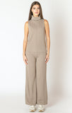 Black Tape Wide Leg Pant - Almond