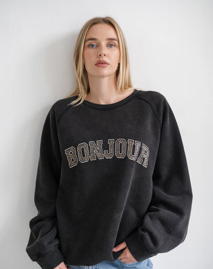 Brunette The Label Bonjour NYBF - Washed Black & Leopard