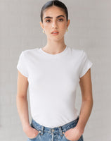 Brunette The Label Ribbed Fitted Tee - White