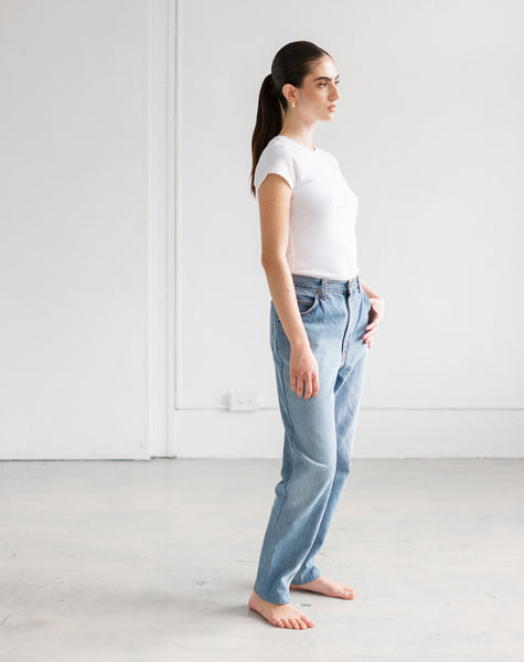 Brunette The Label Ribbed Fitted Tee - White
