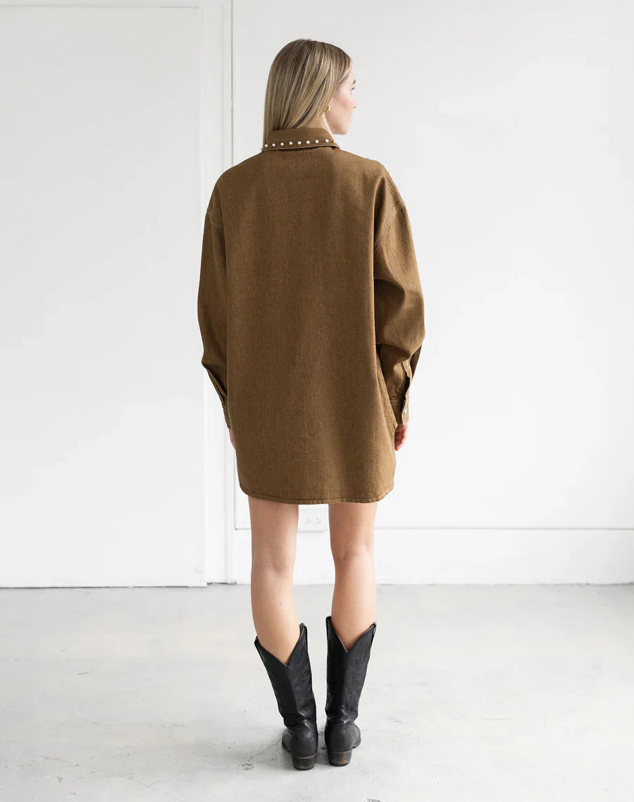 Brunette Shania Jacket With Studs - Khaki