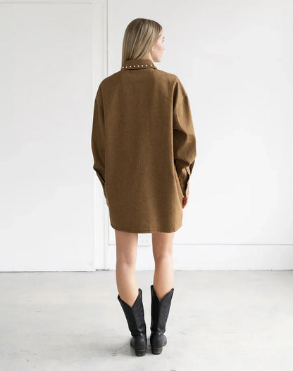 Brunette Shania Jacket With Studs - Khaki