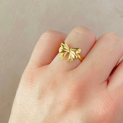 Blueyejewelry Thin Bow Ring - Gold