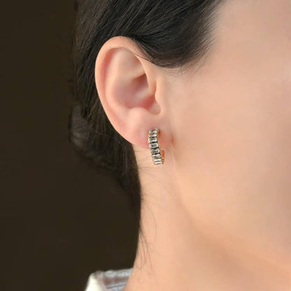 Blueyejewelry Diamond Hoop Earrings - Gold