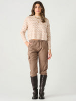 Dex Scalloped Stitch Sweater - Barely Pink Melange