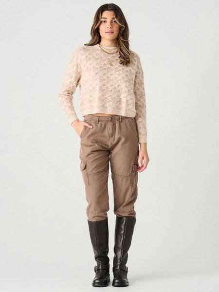 Dex Scalloped Stitch Sweater - Barely Pink Melange