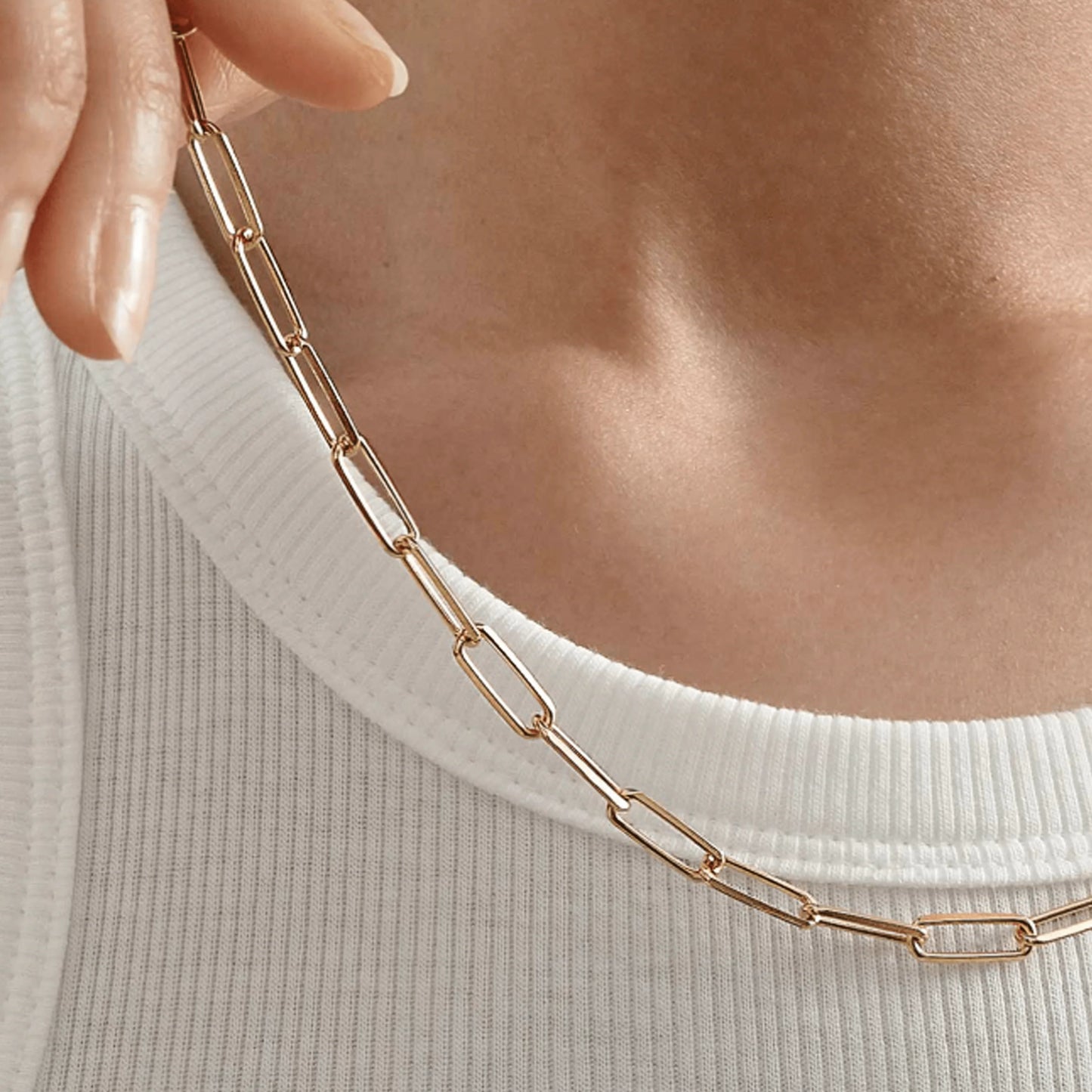 Eliasz and Ella Connection Paperclip Chain Necklace - Gold