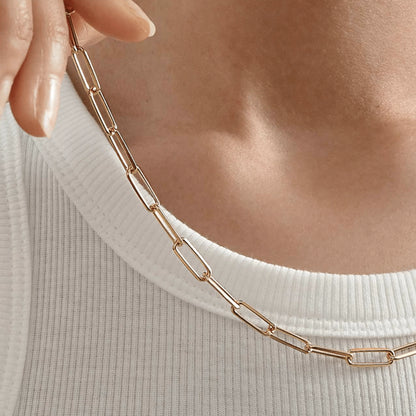 Eliasz and Ella Connection Paperclip Chain Necklace - Gold