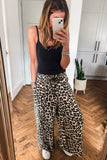 Dear Lover Flowy Wide Leg Pants - Leopard