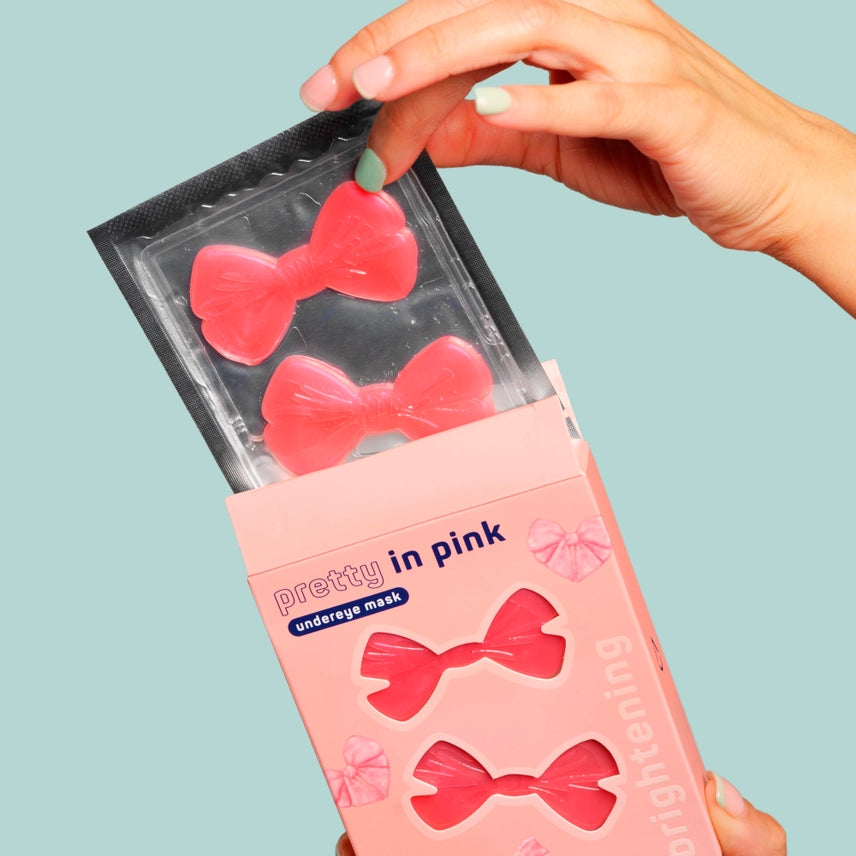 Spa Life Pretty in Pink Bow Shaped Eye Patches - 8 Pk