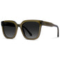 Wear Me Pro Wren  Square Polarized Aviator Sunglasses - Khaki Crystal Green & Grey Gradient Lens
