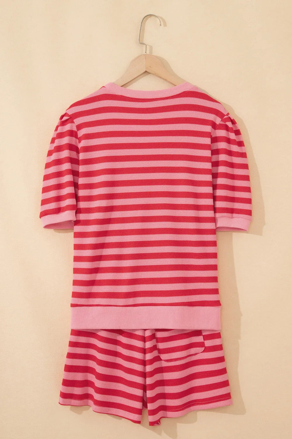 Dear Lover Puff Tee + Shorts Set - Red Stripe