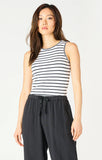 Dex SL Ribbed Tank - White/Black Stripe