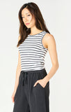 Dex SL Ribbed Tank - White/Black Stripe