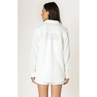 Dex Textured Button Up Blouse - Off White