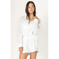 Dex Textured Button Up Blouse - Off White