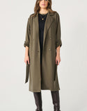 Dex Double Breasted Knit Trench - Deep Olive