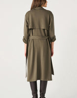 Dex Double Breasted Knit Trench - Deep Olive