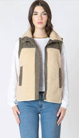 Dex Mixed Fabric Vest - Olive