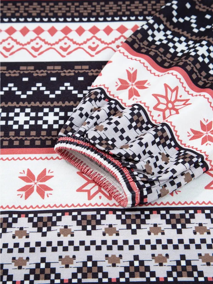 Lounge Set Retro Christmas Pattern