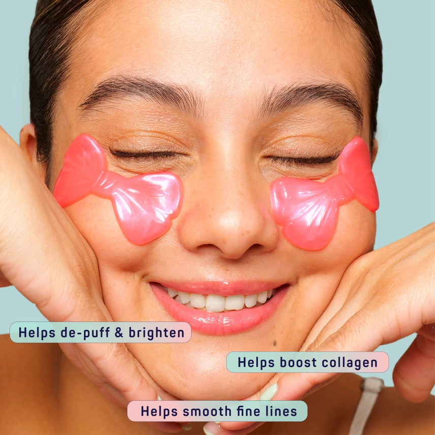 Spa Life Pretty in Pink Bow Shaped Eye Patches - 8 Pk