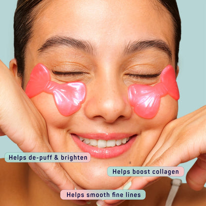 Spa Life Pretty in Pink Bow Shaped Eye Patches - 8 Pk