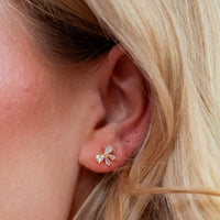 Shop ANDi Hypoallergenic Delicate Crystal Bow Studs - Gold