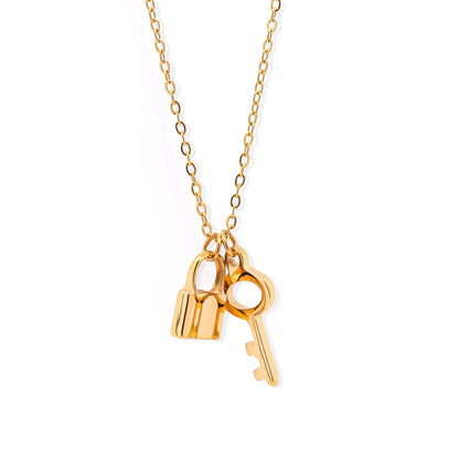 Eliasz and Ella Love Lock Lore Necklace - Gold