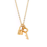 Eliasz and Ella Love Lock Lore Necklace - Gold