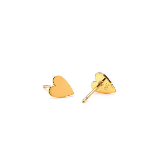 Eliasz and Ella Petite Heart Studs in 18k - Gold