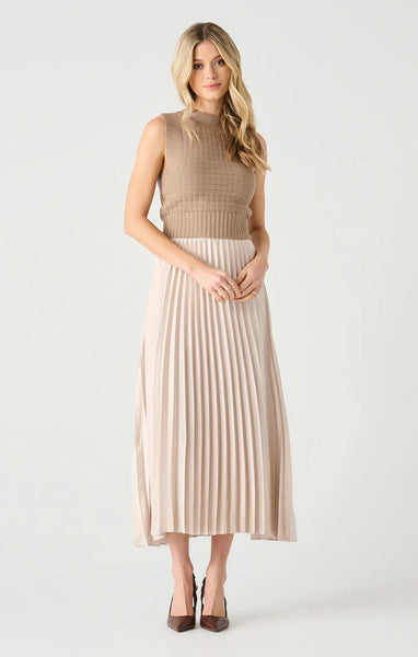 Dex Pull On Pleated Maxi Skirt - Champagne