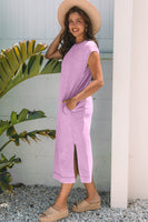Dear Lover T Shirt Dress - Purple