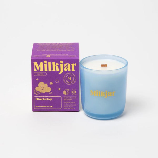 Milk Jar Candle Silver Silver Linings 8 oz Candle