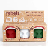 Rebels Refinery 3 Pack Skull Lip Balm - Holiday