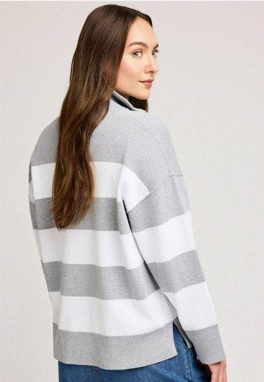 Gentle Fawn Idris 1/4 Zip - Ash Stripe
