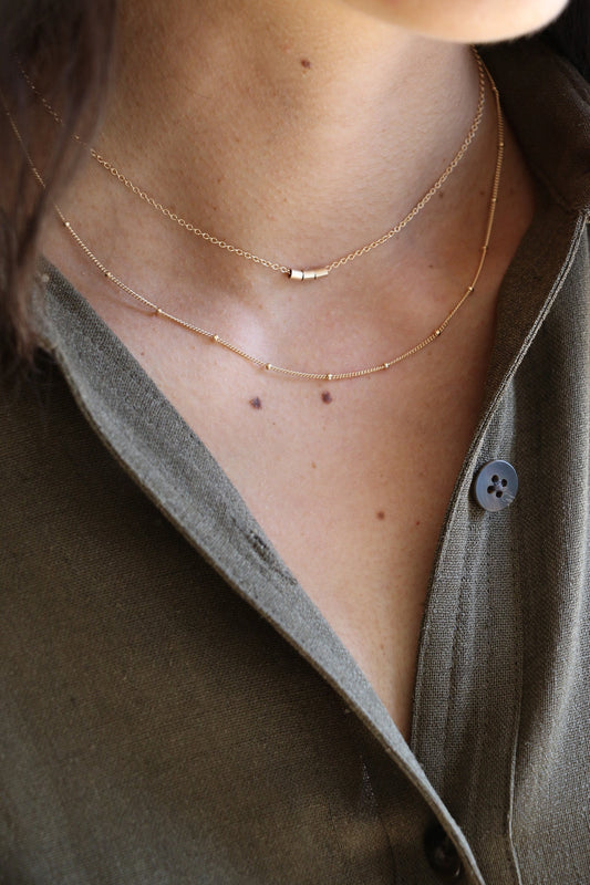 Lisbeth Satellite Chain Necklace - Gold