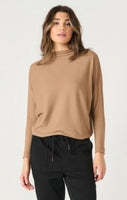 Dex Longsleeve Mock Neck Ribbed Top - Camel