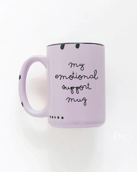 Prairie Chick Prints Ceramic Mug my emotional support mug - Purple