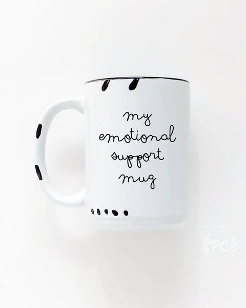 Prairie Chick Prints Ceramic Mug my emotional support mug - White