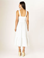 Dex Textured Tiered Midi Dress - Off White