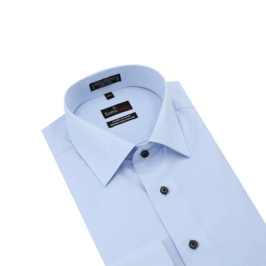 Sotto Sopra Men's Adjusted Fit Easy Care CVC Dress Shirt - Light blue